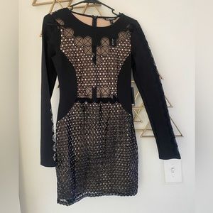 Black long sleeve mini dress